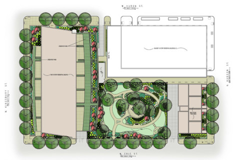M & R Development | Parc Huron | Chicago, IL |Residential Development with Park & Green Roof Terraces